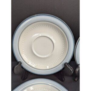 Crowning Fashion Dinnerware by Johann Haviland Blue Rim 6 1/2" Saucer Set of 4